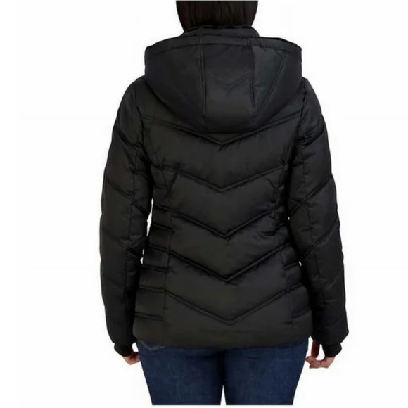 Nautica Women's Puffer Jacket w/ Detachable Hood Water Resistant winter coat - Picture 2 of 8